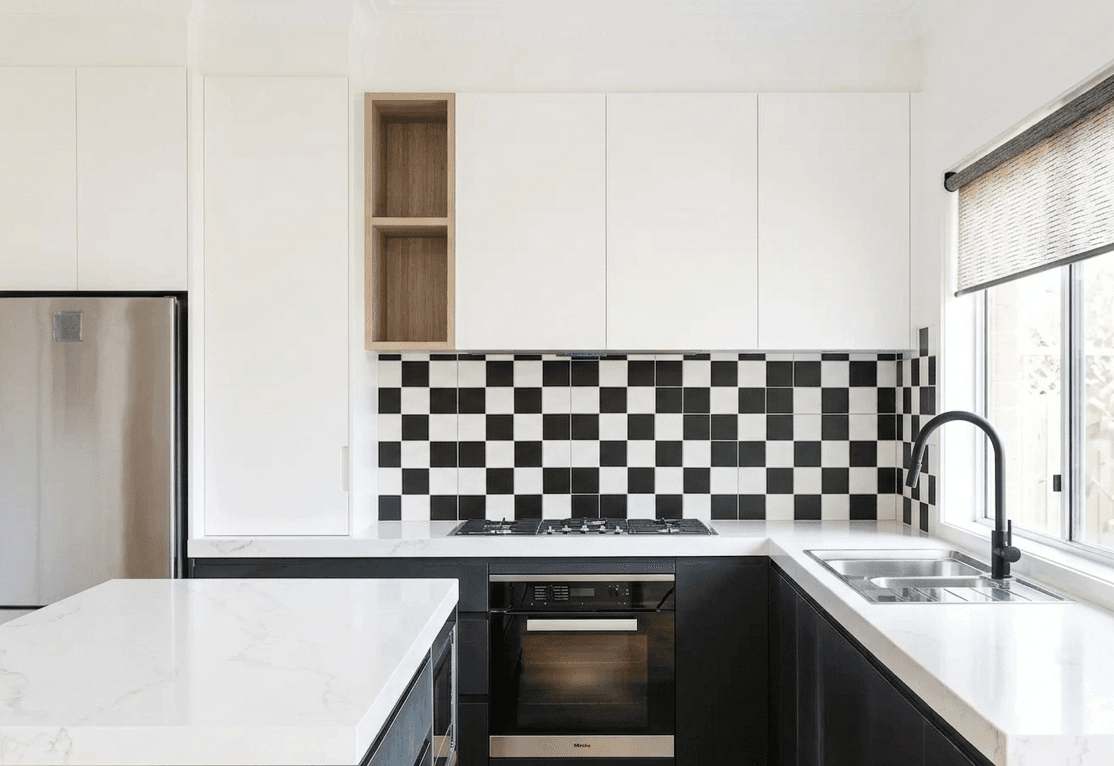 Black and white kitchen renovation in Renton