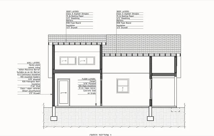 two-story cottage with storage loft