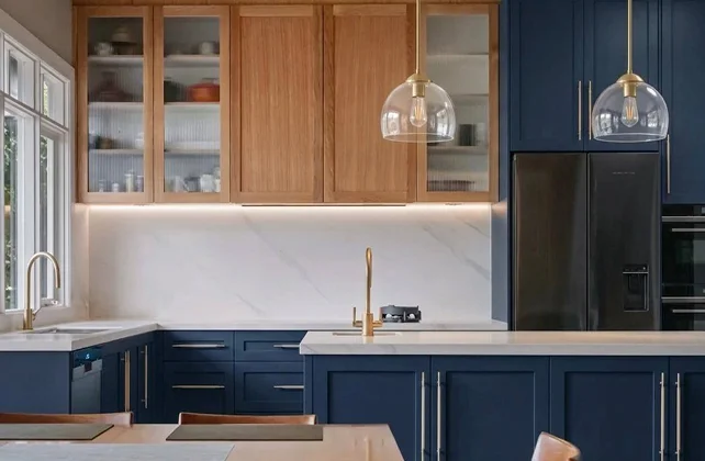 black & white kitchen