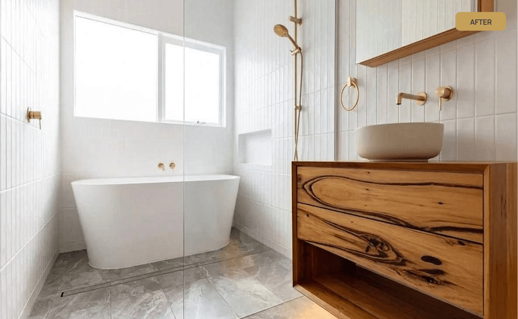 Warm Timber Bathroom Renovation — after