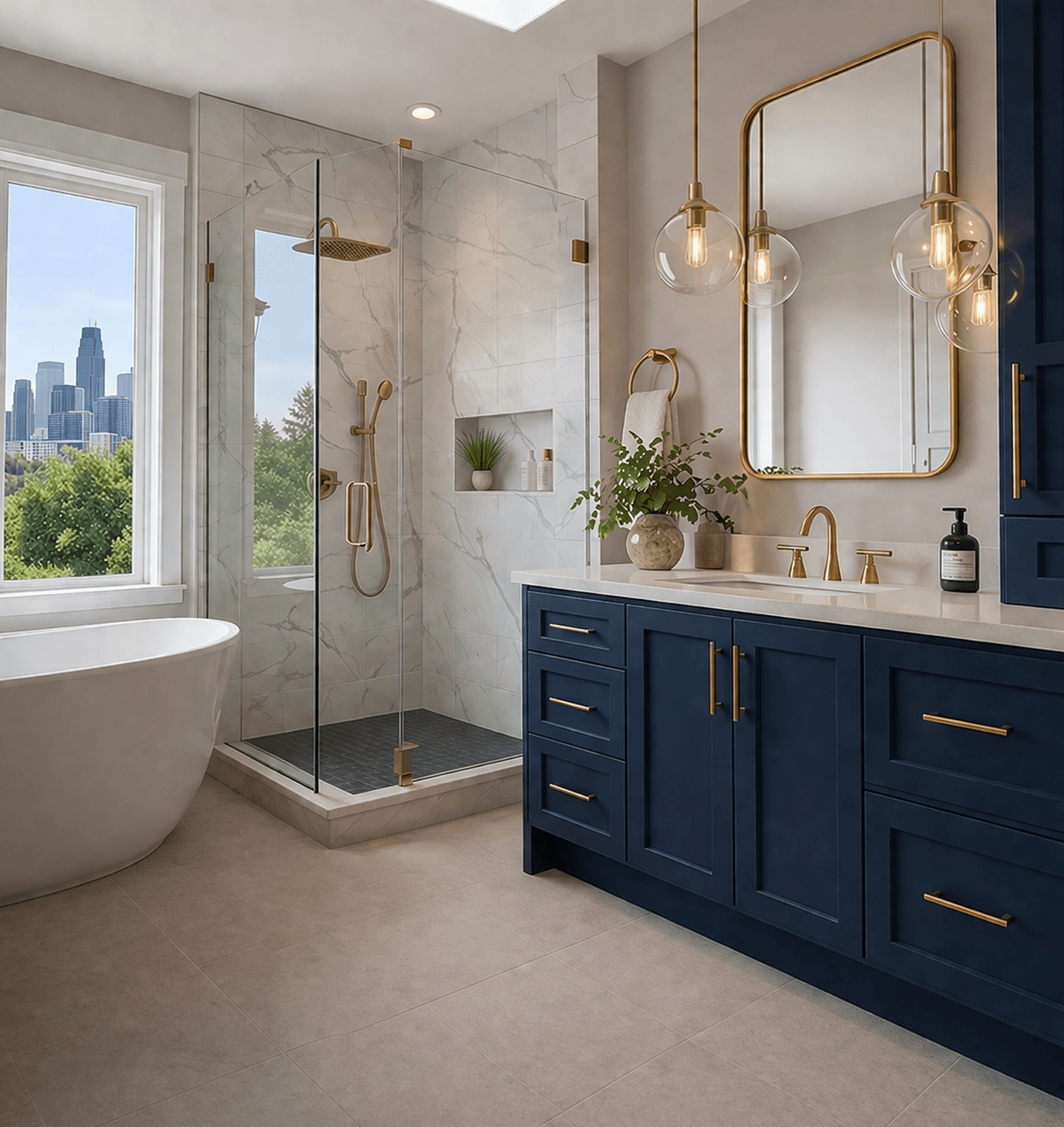 Modern remodeled bathroom in Seattle by Evercrest