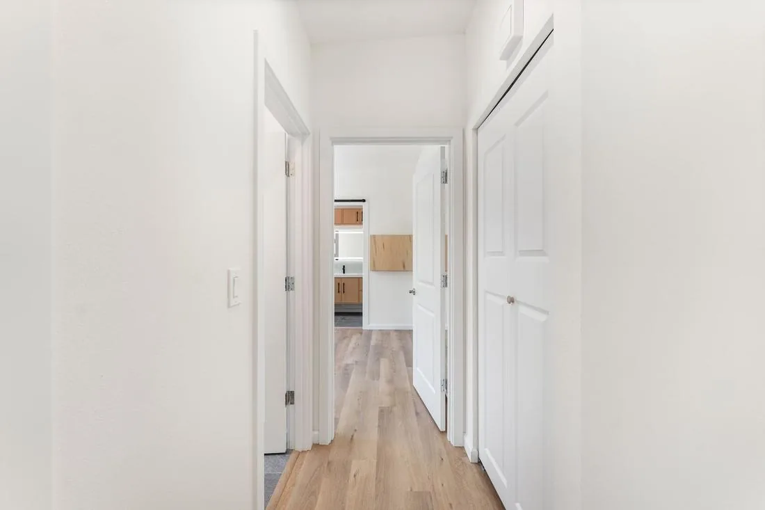 Central hallway of the 854 sq ft attached ADU in Seattle View Ridge