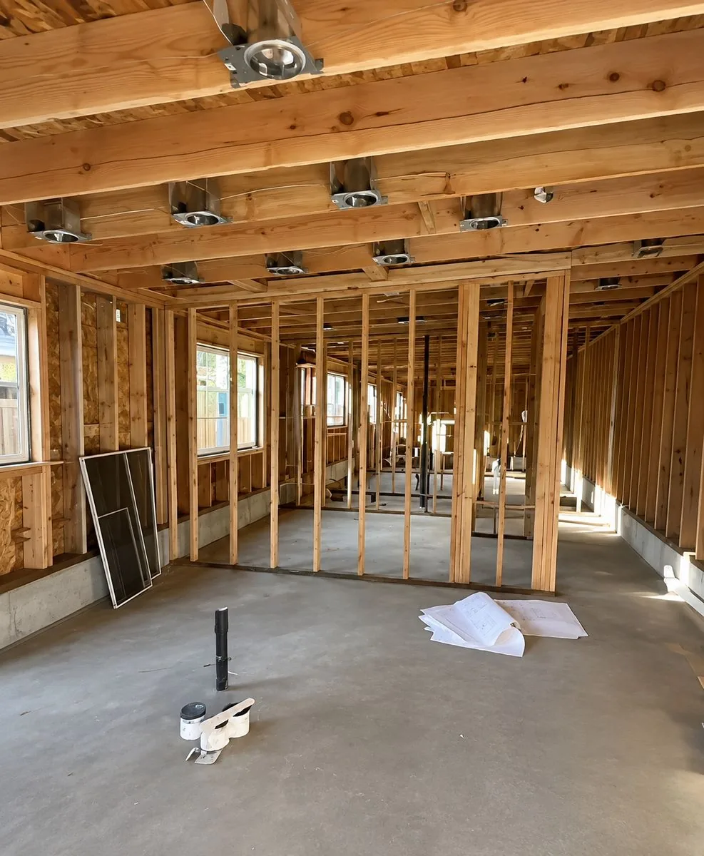 Kitchen during framing