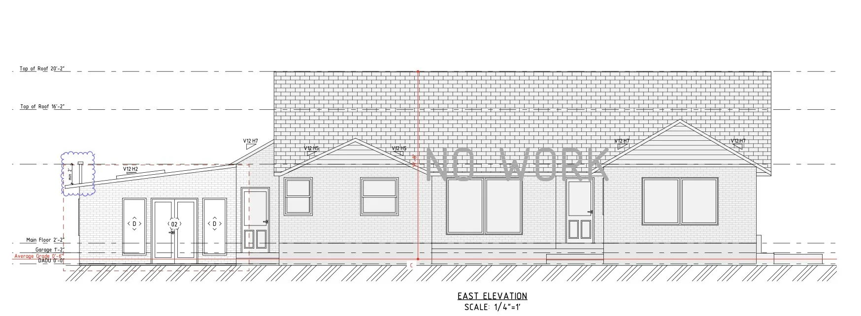 Approved east elevation drawing